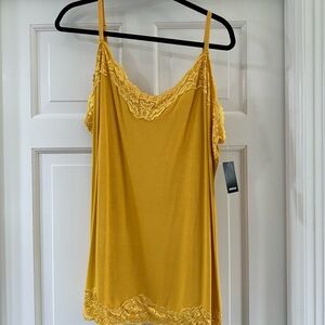 Avenue Lace Trim Cami Tank color yolk yellow size  26/28 NWT New With Tags